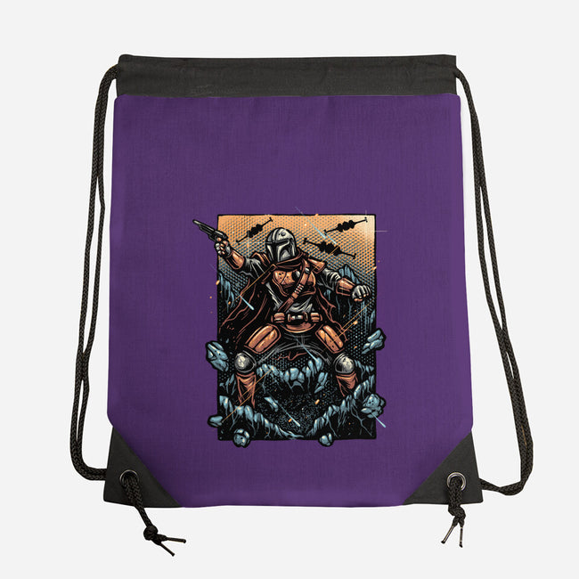 Attack Of The Bounty Hunter-None-Drawstring-Bag-glitchygorilla