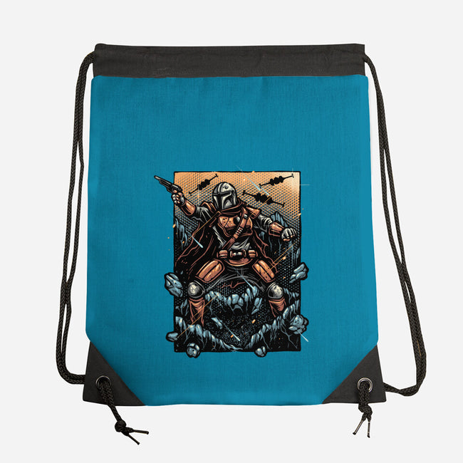 Attack Of The Bounty Hunter-None-Drawstring-Bag-glitchygorilla
