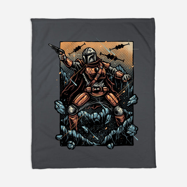Attack Of The Bounty Hunter-None-Fleece-Blanket-glitchygorilla