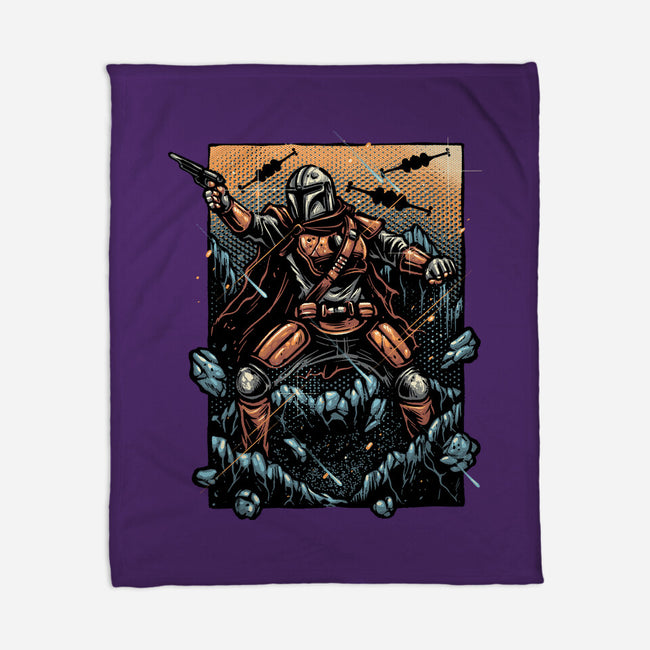 Attack Of The Bounty Hunter-None-Fleece-Blanket-glitchygorilla