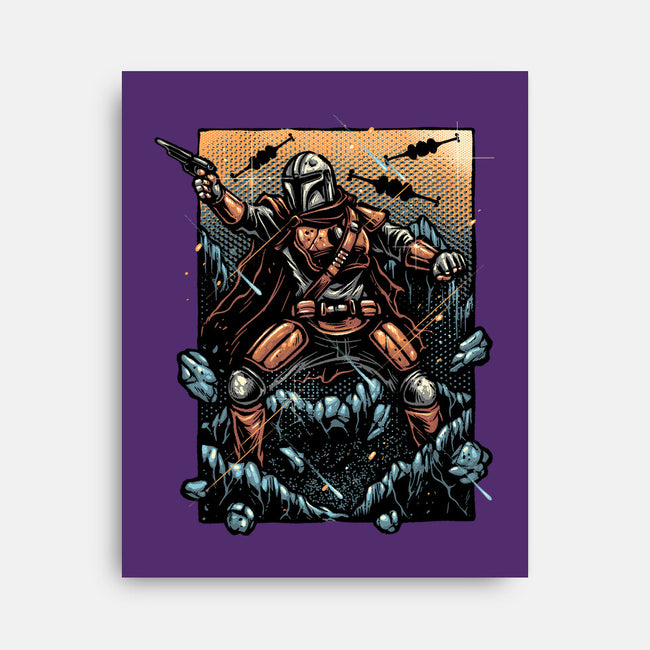 Attack Of The Bounty Hunter-None-Stretched-Canvas-glitchygorilla