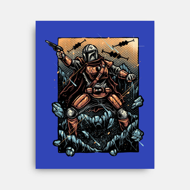 Attack Of The Bounty Hunter-None-Stretched-Canvas-glitchygorilla