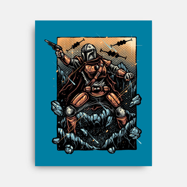 Attack Of The Bounty Hunter-None-Stretched-Canvas-glitchygorilla