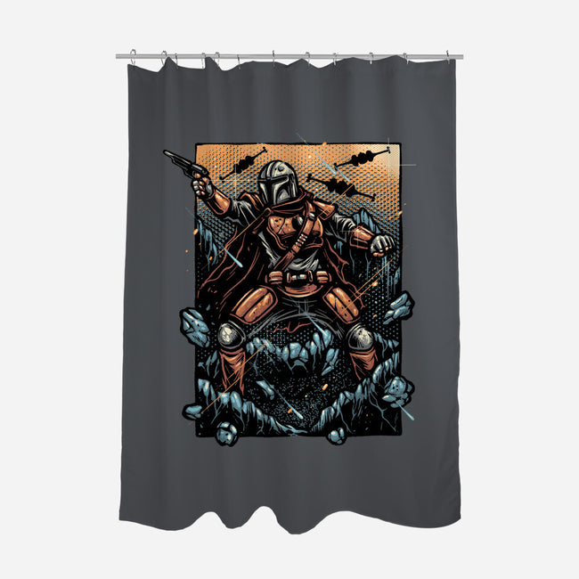 Attack Of The Bounty Hunter-None-Polyester-Shower Curtain-glitchygorilla
