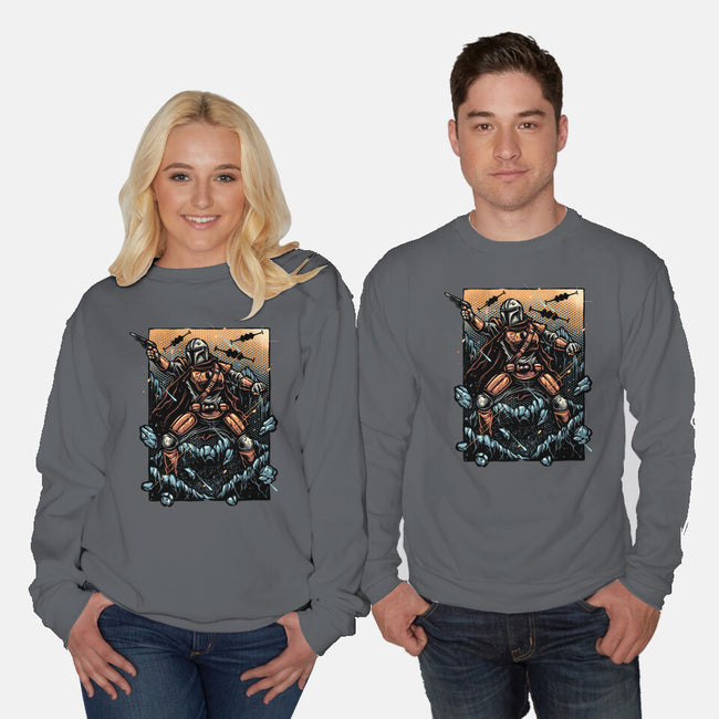 Attack Of The Bounty Hunter-Unisex-Crew Neck-Sweatshirt-glitchygorilla