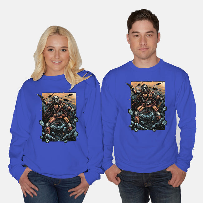 Attack Of The Bounty Hunter-Unisex-Crew Neck-Sweatshirt-glitchygorilla