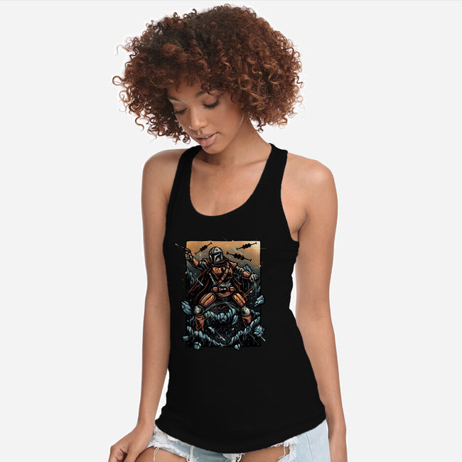 Attack Of The Bounty Hunter-Womens-Racerback-Tank-glitchygorilla