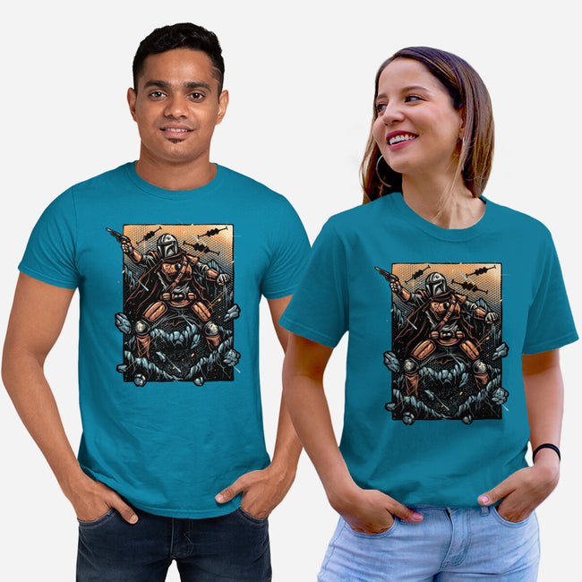 Attack Of The Bounty Hunter-Unisex-Basic-Tee-glitchygorilla