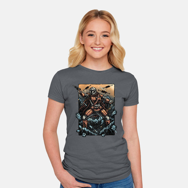 Attack Of The Bounty Hunter-Womens-Fitted-Tee-glitchygorilla