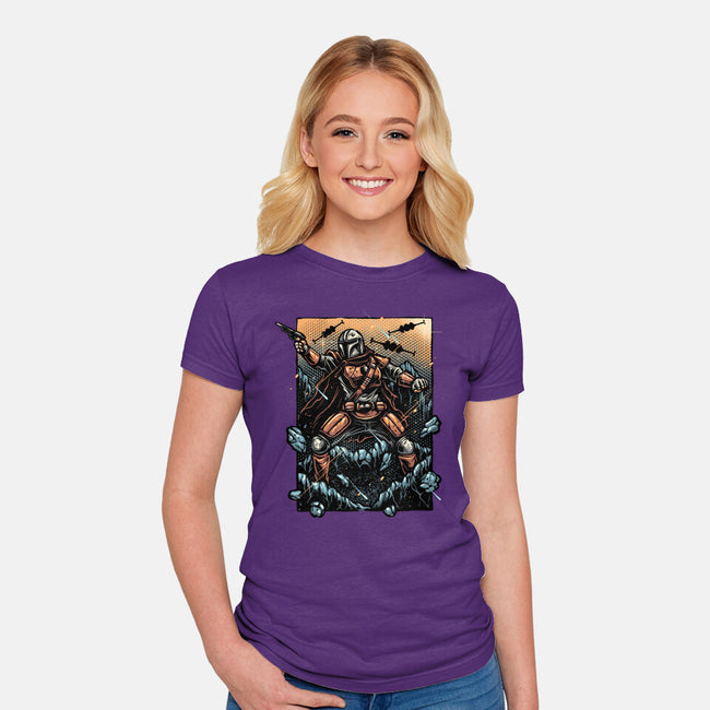 Attack Of The Bounty Hunter-Womens-Fitted-Tee-glitchygorilla