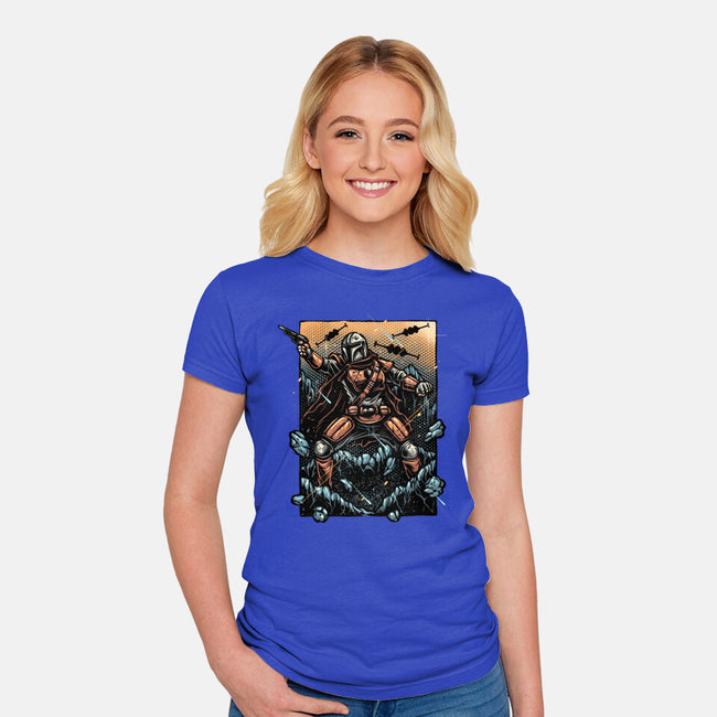 Attack Of The Bounty Hunter-Womens-Fitted-Tee-glitchygorilla
