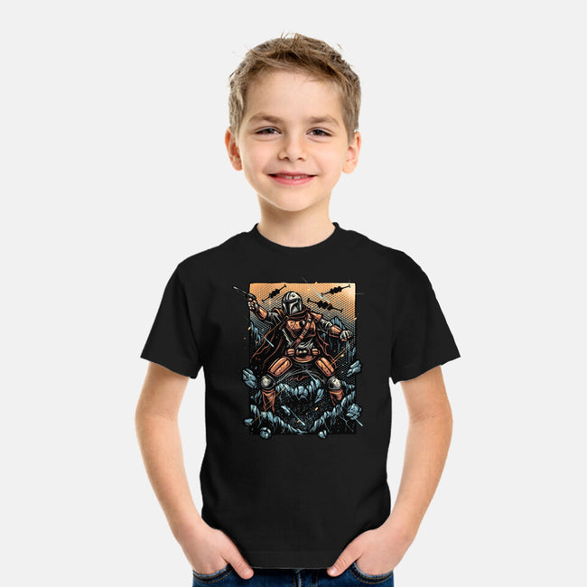 Attack Of The Bounty Hunter-Youth-Basic-Tee-glitchygorilla