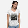 NYC Most Wanted-Womens-V-Neck-Tee-glitchygorilla