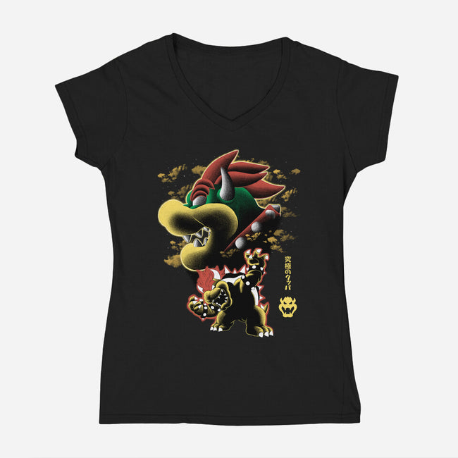 Koopa King Nightsky-Womens-V-Neck-Tee-Astrobot Invention