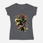 Koopa King Nightsky-Womens-V-Neck-Tee-Astrobot Invention