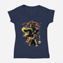 Koopa King Nightsky-Womens-V-Neck-Tee-Astrobot Invention