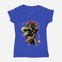 Koopa King Nightsky-Womens-V-Neck-Tee-Astrobot Invention