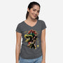 Koopa King Nightsky-Womens-V-Neck-Tee-Astrobot Invention