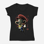 Jumpman Nightsky-Womens-V-Neck-Tee-Astrobot Invention