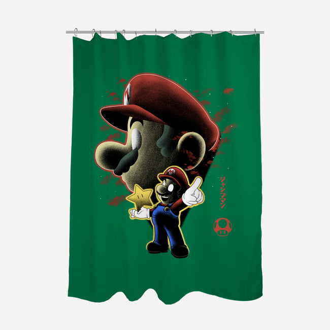 Jumpman Nightsky-None-Polyester-Shower Curtain-Astrobot Invention