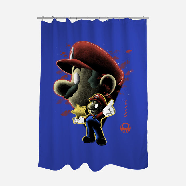 Jumpman Nightsky-None-Polyester-Shower Curtain-Astrobot Invention