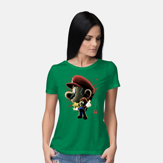 Jumpman Nightsky-Womens-Basic-Tee-Astrobot Invention