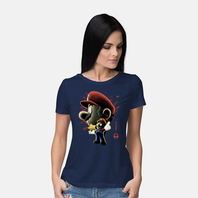 Jumpman Nightsky-Womens-Basic-Tee-Astrobot Invention
