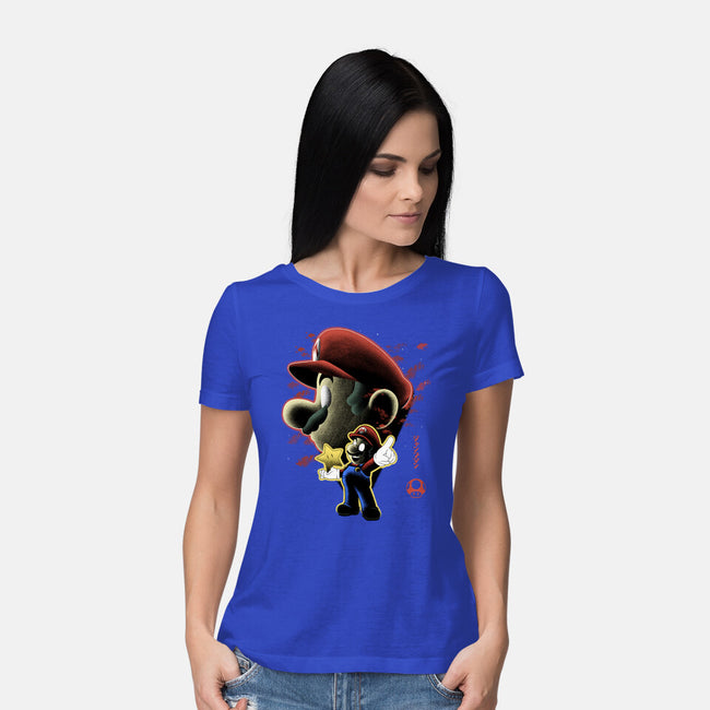 Jumpman Nightsky-Womens-Basic-Tee-Astrobot Invention