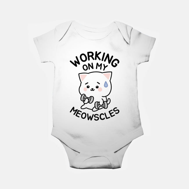 Working On My Meowscles-Baby-Basic-Onesie-brunopires
