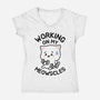 Working On My Meowscles-Womens-V-Neck-Tee-brunopires