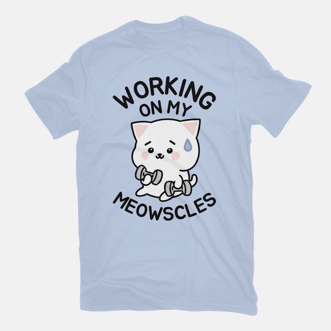 Working On My Meowscles-Womens-Fitted-Tee-brunopires