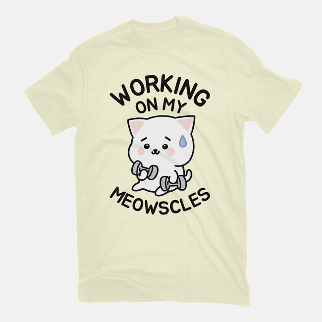 Working On My Meowscles-Mens-Premium-Tee-brunopires
