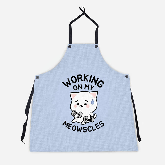 Working On My Meowscles-Unisex-Kitchen-Apron-brunopires