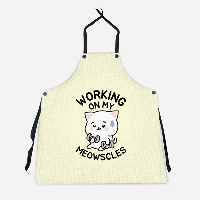 Working On My Meowscles-Unisex-Kitchen-Apron-brunopires