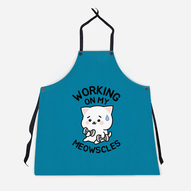 Working On My Meowscles-Unisex-Kitchen-Apron-brunopires