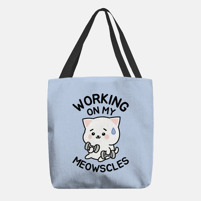 Working On My Meowscles-None-Basic Tote-Bag-brunopires