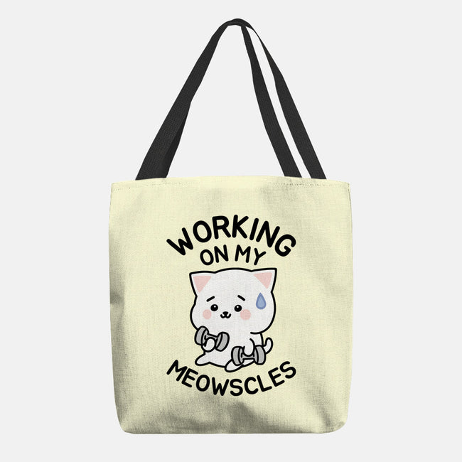 Working On My Meowscles-None-Basic Tote-Bag-brunopires