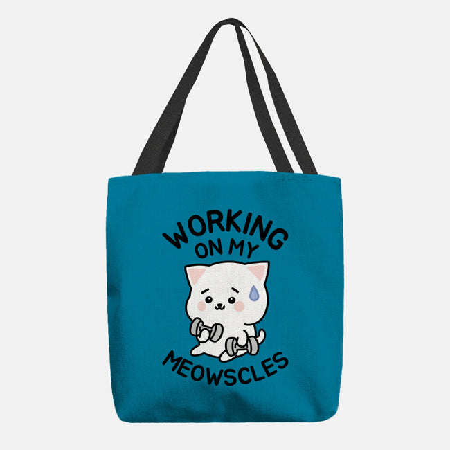 Working On My Meowscles-None-Basic Tote-Bag-brunopires