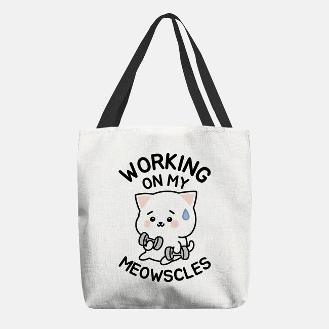Working On My Meowscles-None-Basic Tote-Bag-brunopires