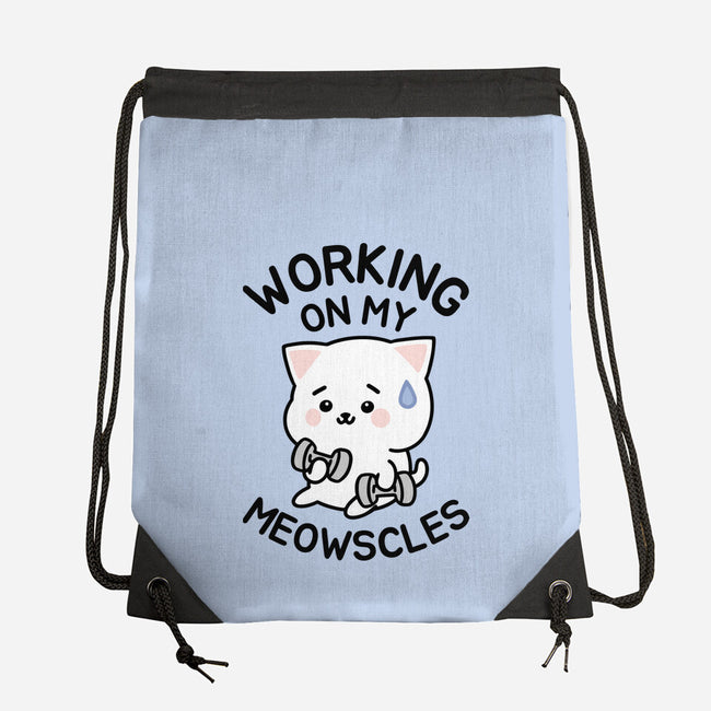 Working On My Meowscles-None-Drawstring-Bag-brunopires