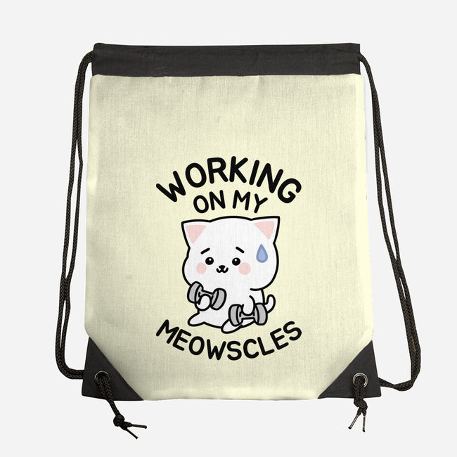Working On My Meowscles-None-Drawstring-Bag-brunopires