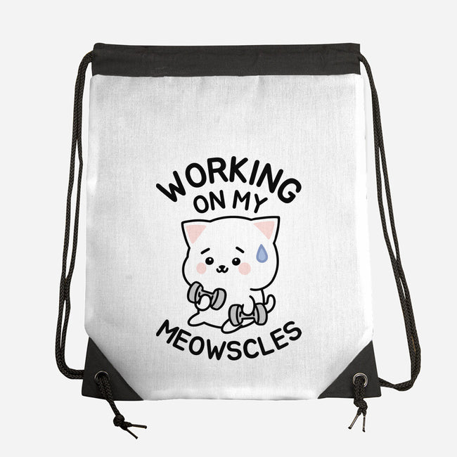 Working On My Meowscles-None-Drawstring-Bag-brunopires