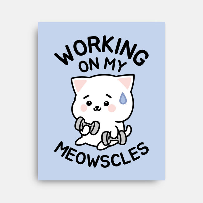Working On My Meowscles-None-Stretched-Canvas-brunopires