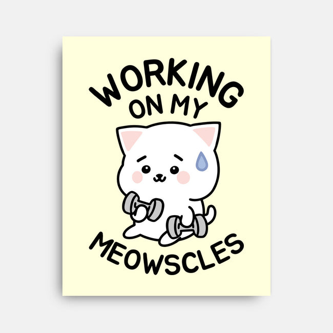 Working On My Meowscles-None-Stretched-Canvas-brunopires