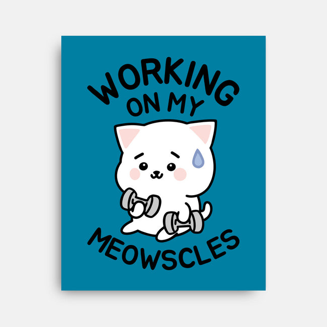 Working On My Meowscles-None-Stretched-Canvas-brunopires