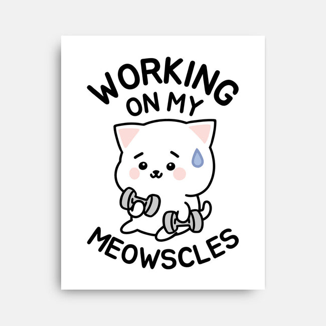 Working On My Meowscles-None-Stretched-Canvas-brunopires