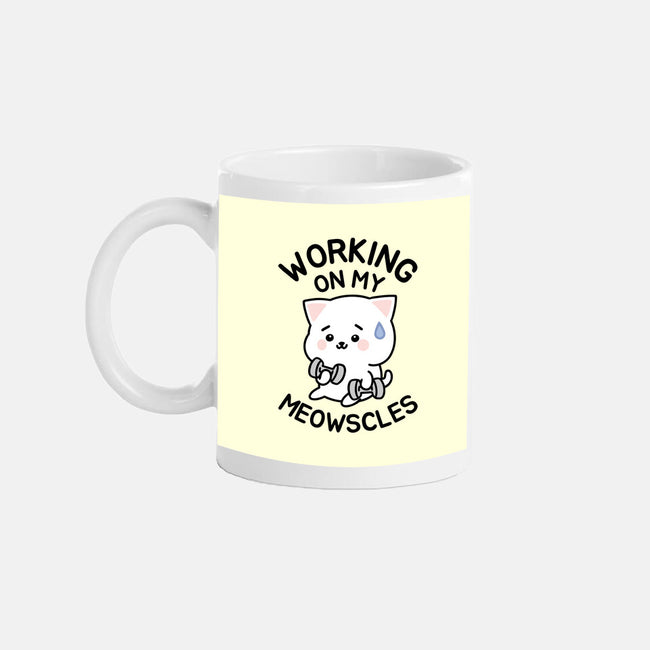 Working On My Meowscles-None-Mug-Drinkware-brunopires