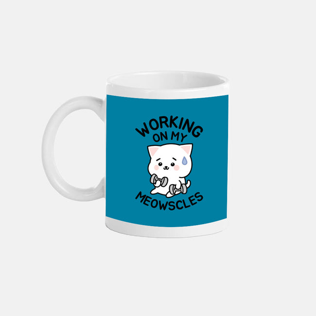 Working On My Meowscles-None-Mug-Drinkware-brunopires