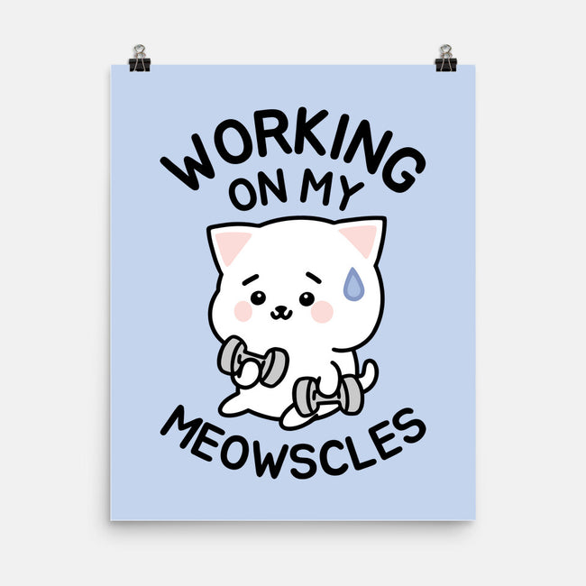 Working On My Meowscles-None-Matte-Poster-brunopires