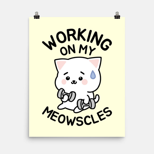 Working On My Meowscles-None-Matte-Poster-brunopires
